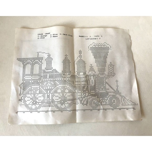 Vintage Embroidery Kit Jane Snead Samplers 1855 Locomotive Thomas Rogers Engine - Picture 4 of 9